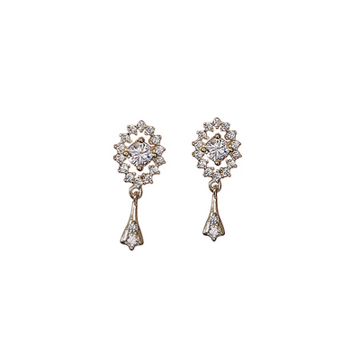 Crystal Tassel Drop Plating 14k Gold Earrings - csjewellery.net