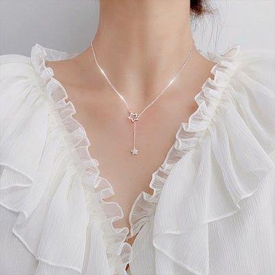 Shiny Star Choker Drop Charm Necklaces - csjewellery.net