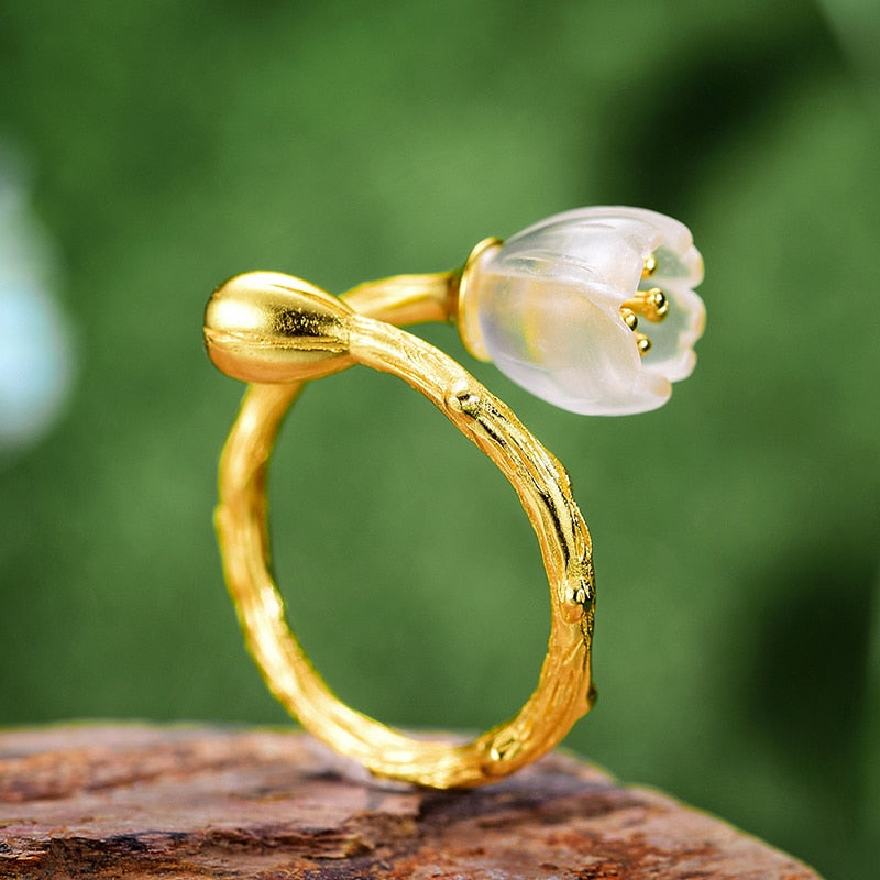 Lily of the Valley Flower Rings - csjewellery.net