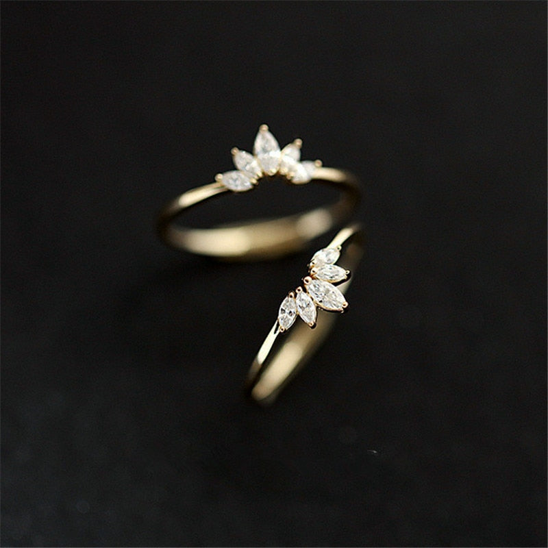 Sterling Silver Crysta Simple Crown Ring - csjewellery.net