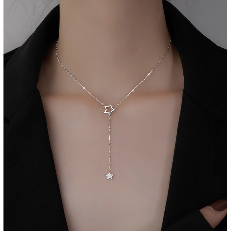 Shiny Star Choker Drop Charm Necklaces - csjewellery.net
