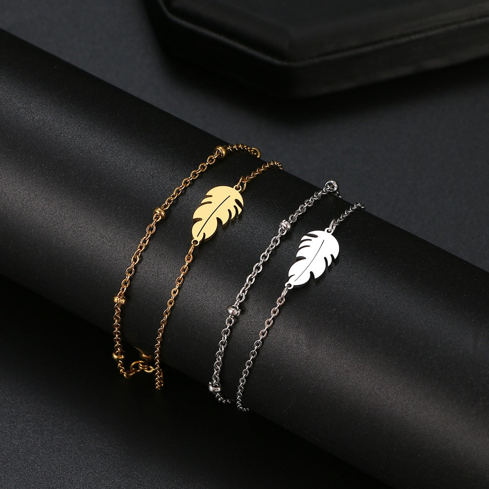 Feather Classic Fashion Style Double Layer Bracelet - csjewellery.net