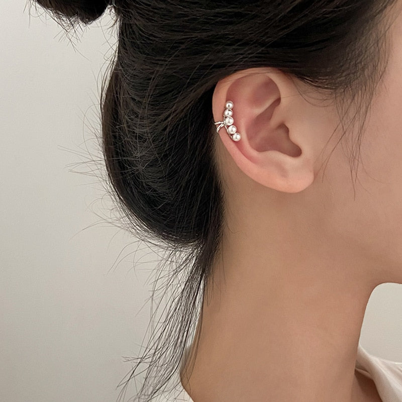 Simple Pearl Ear Clip - csjewellery.net