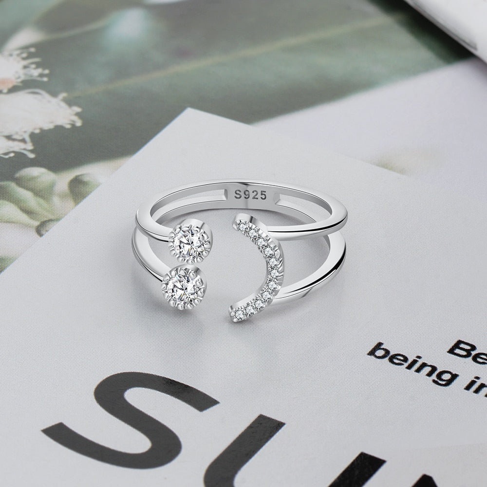 Resizable 925 Sterling Silver Cubic Zirconia Ring - csjewellery.net