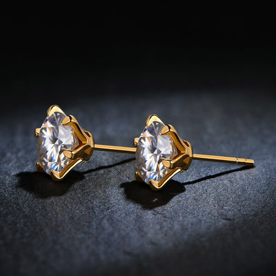 Moissanite Gemstone Stud Earrings - csjewellery.net