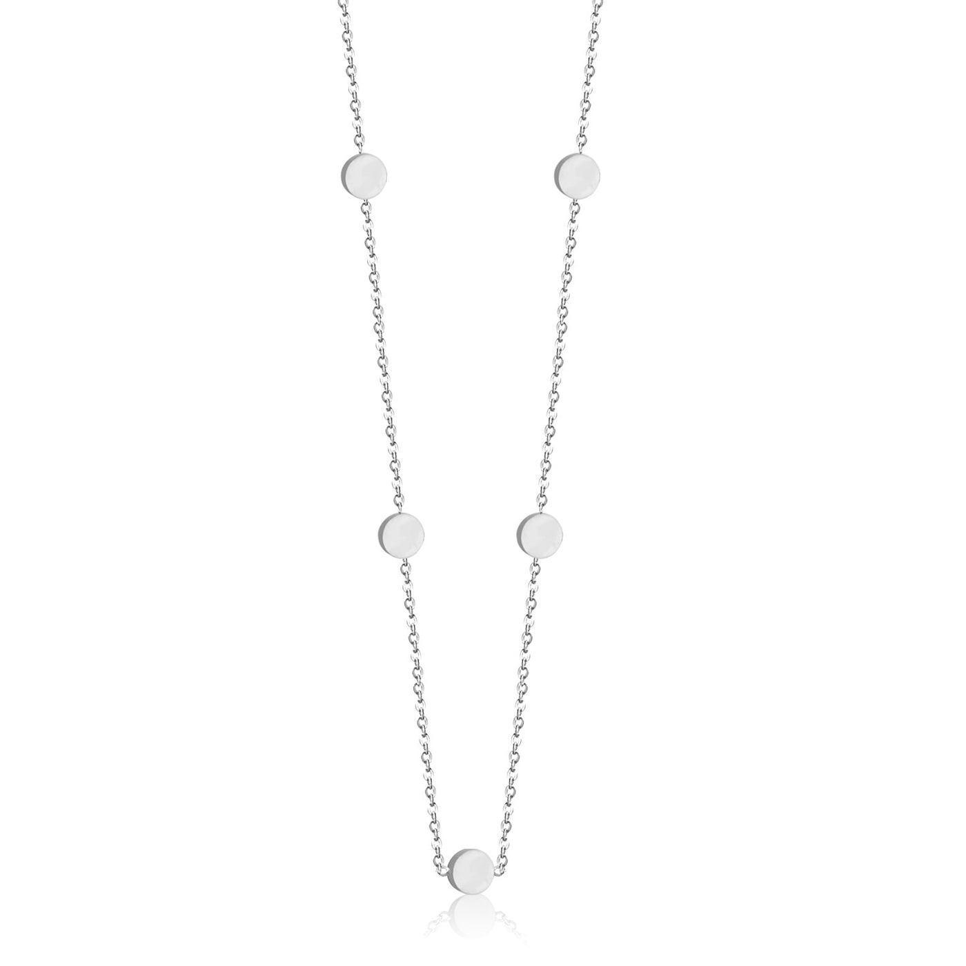 Stainless Steel Link Chains Round Pendant Necklace - csjewellery.net