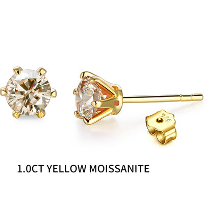 Moissanite Gemstone Stud Earrings - csjewellery.net