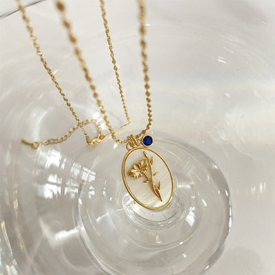 Gold Birth Flower Necklace - csjewellery.net