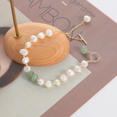 Natural Stone Pearl Pendant Bracelet - csjewellery.net