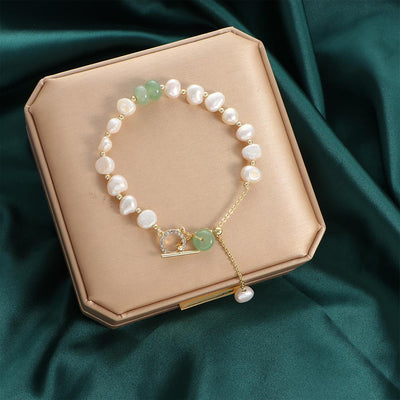 Natural Stone Pearl Pendant Bracelet - csjewellery.net